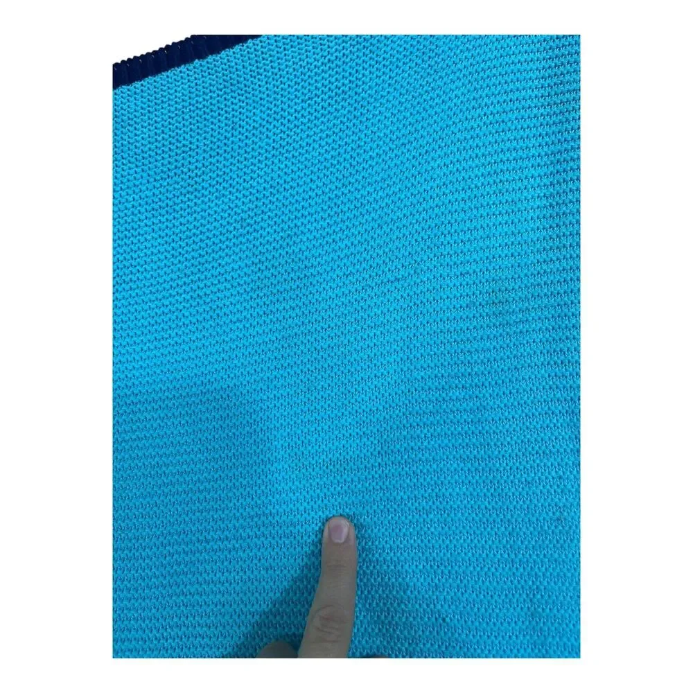 Blue Knit Sailboat Baby Blanket Cotton
